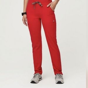 Figs Yola Skinny Scrub Pant in Red sz Small